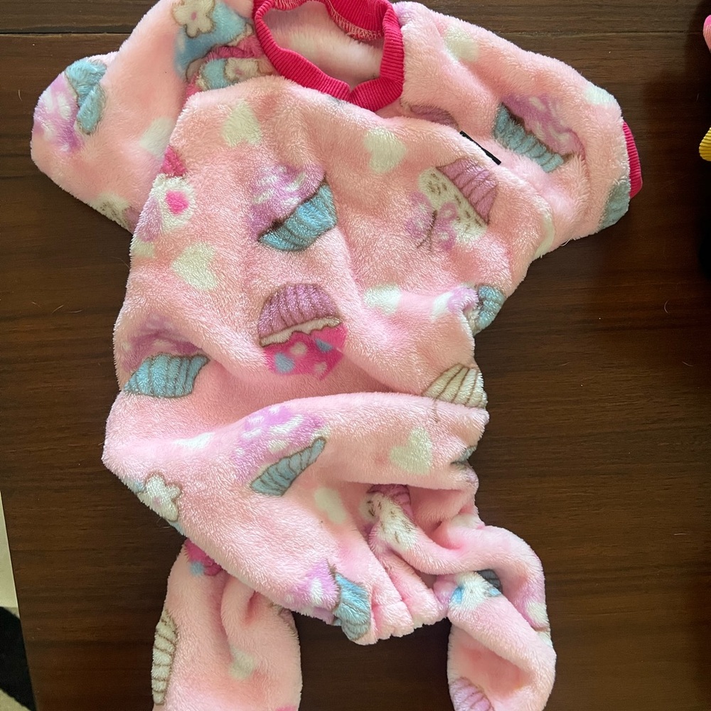 Fitwarm Sweet Cupcake Pet Clothes for Dog Pajamas PJS Coat Soft Velvet Pink XL - Picture 2 of 4